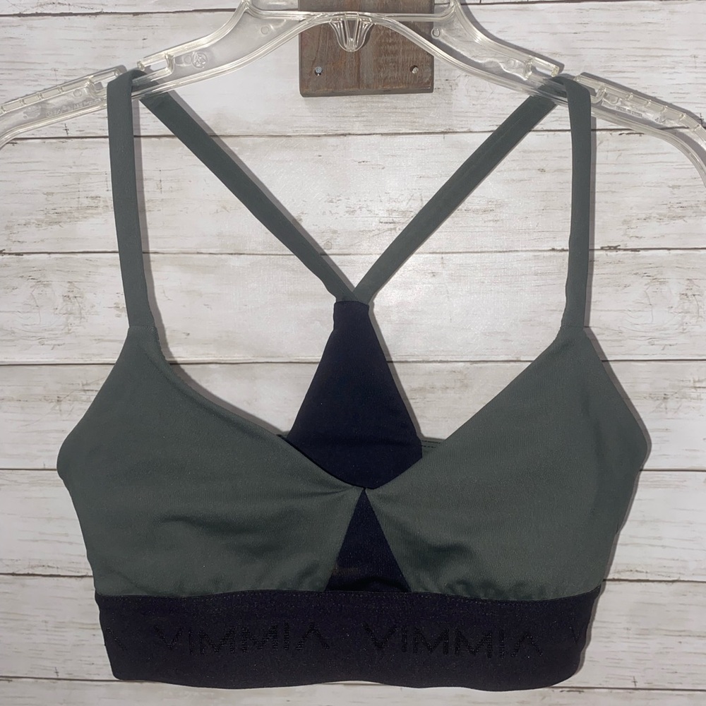 VIMMIA Logo Band‎ Bralette/Sports Bra in Olive and Black
